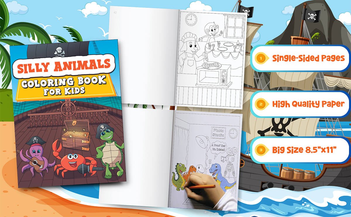 Silly Animals Coloring Book for Kids - Silly Crayons
